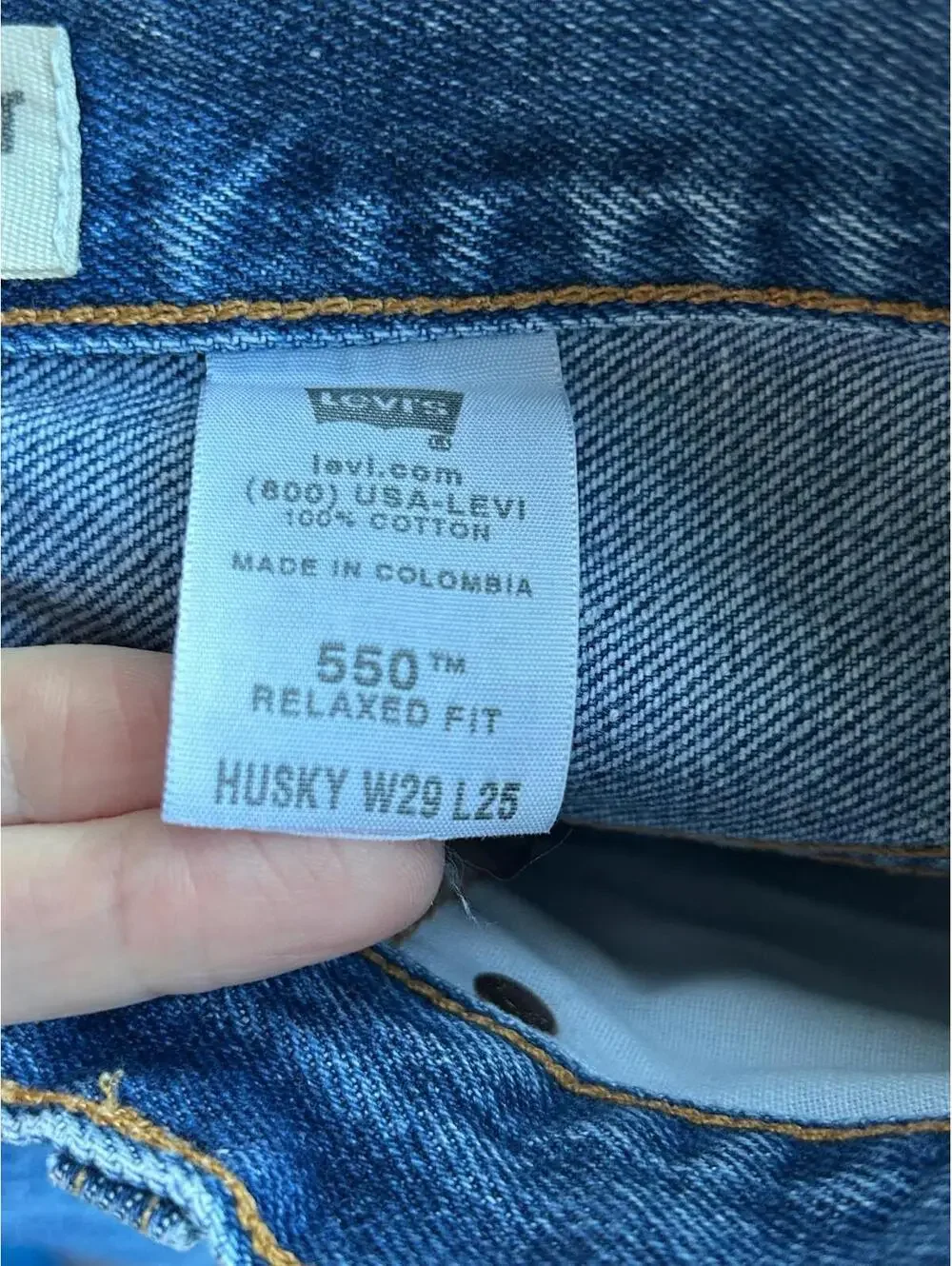 Levi's 550 Relaxed Fit Jeans Husky W29 L25 Youth Boys Medium Wash Cotton